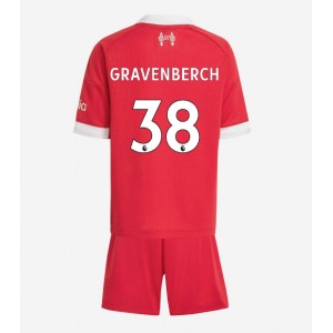 Fotbalové Dres Liverpool Ryan Gravenberch #38 Dětské Domácí Oblečení 2025-26 Krátký Rukáv (+ trenýrky)